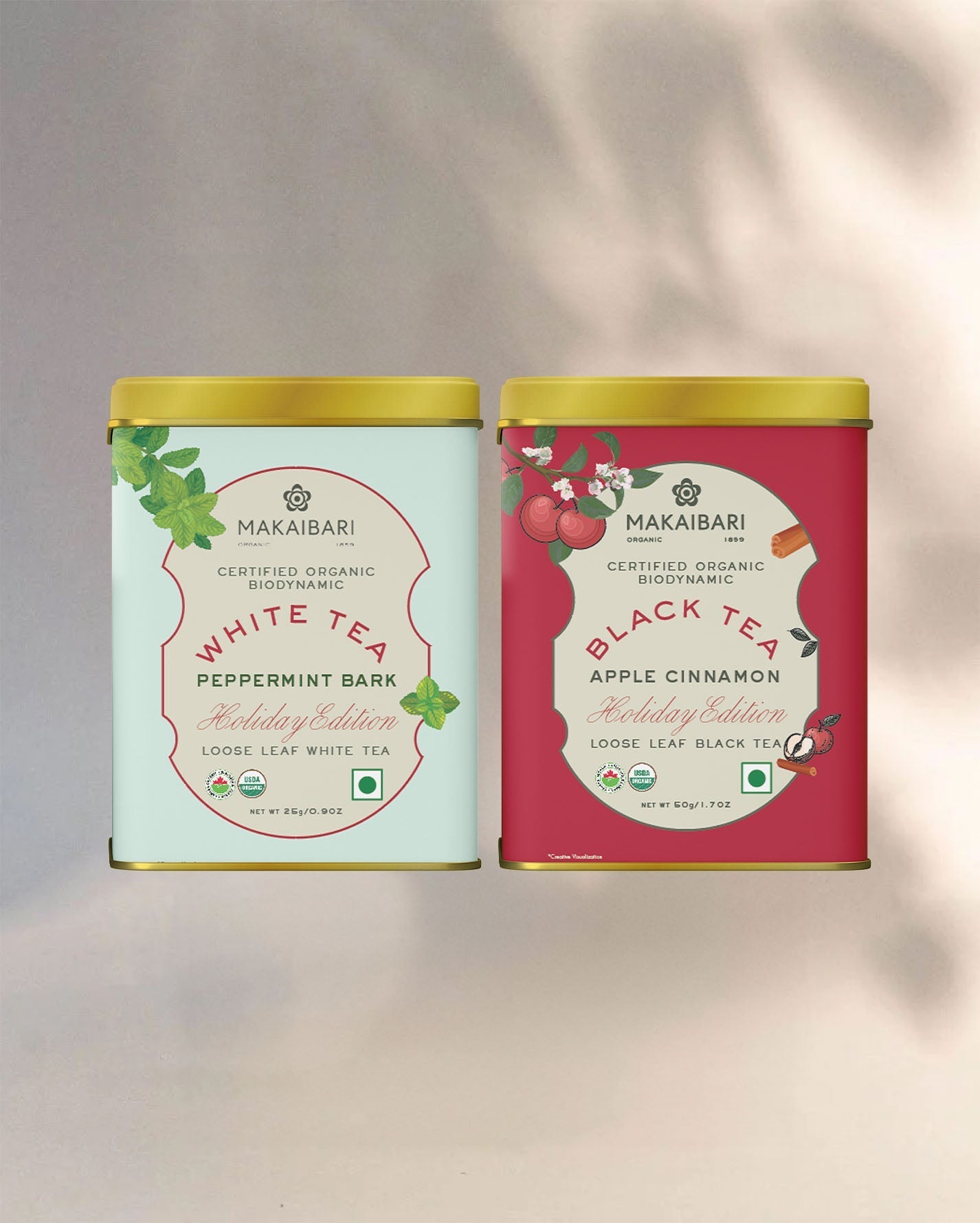 Holiday Edition : Apple Cinnamon Black Tea +White Peppermint Bark - MAKAIBARI TEA