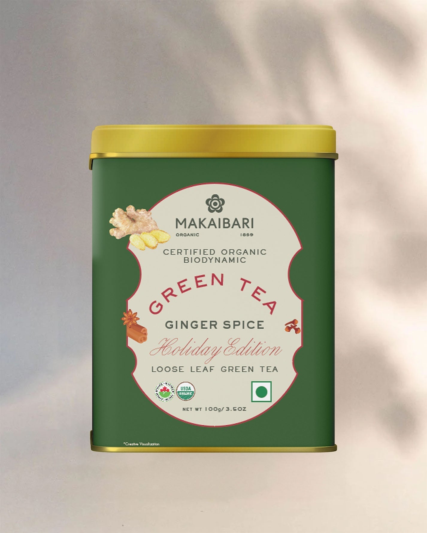 Holiday Edition : White Peppermint Bark +Ginger Spice Green Tea - MAKAIBARI TEA