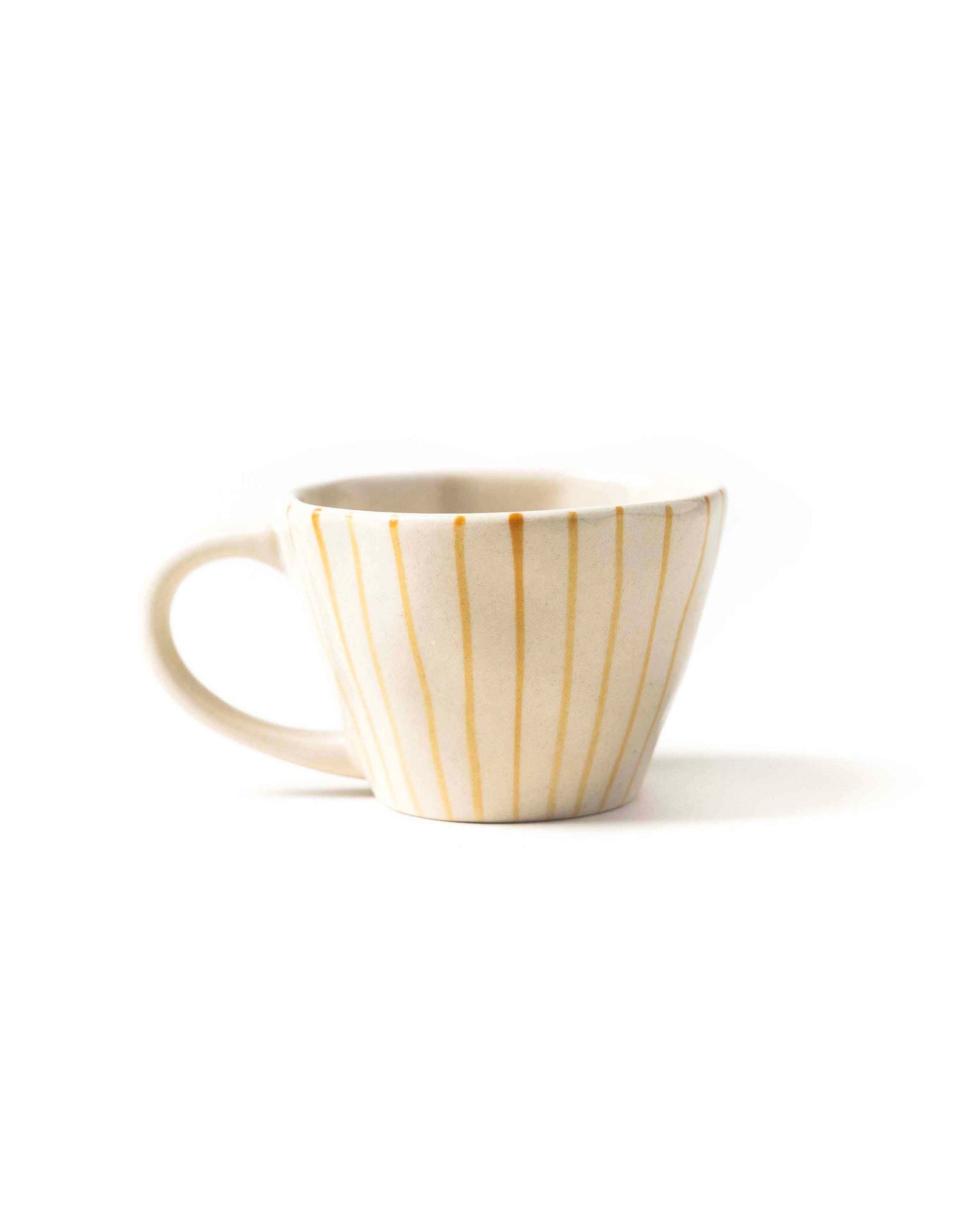 Organic Tea Cups With Hand Painted Stripes - 1 Pc - MAKAIBARI TEA