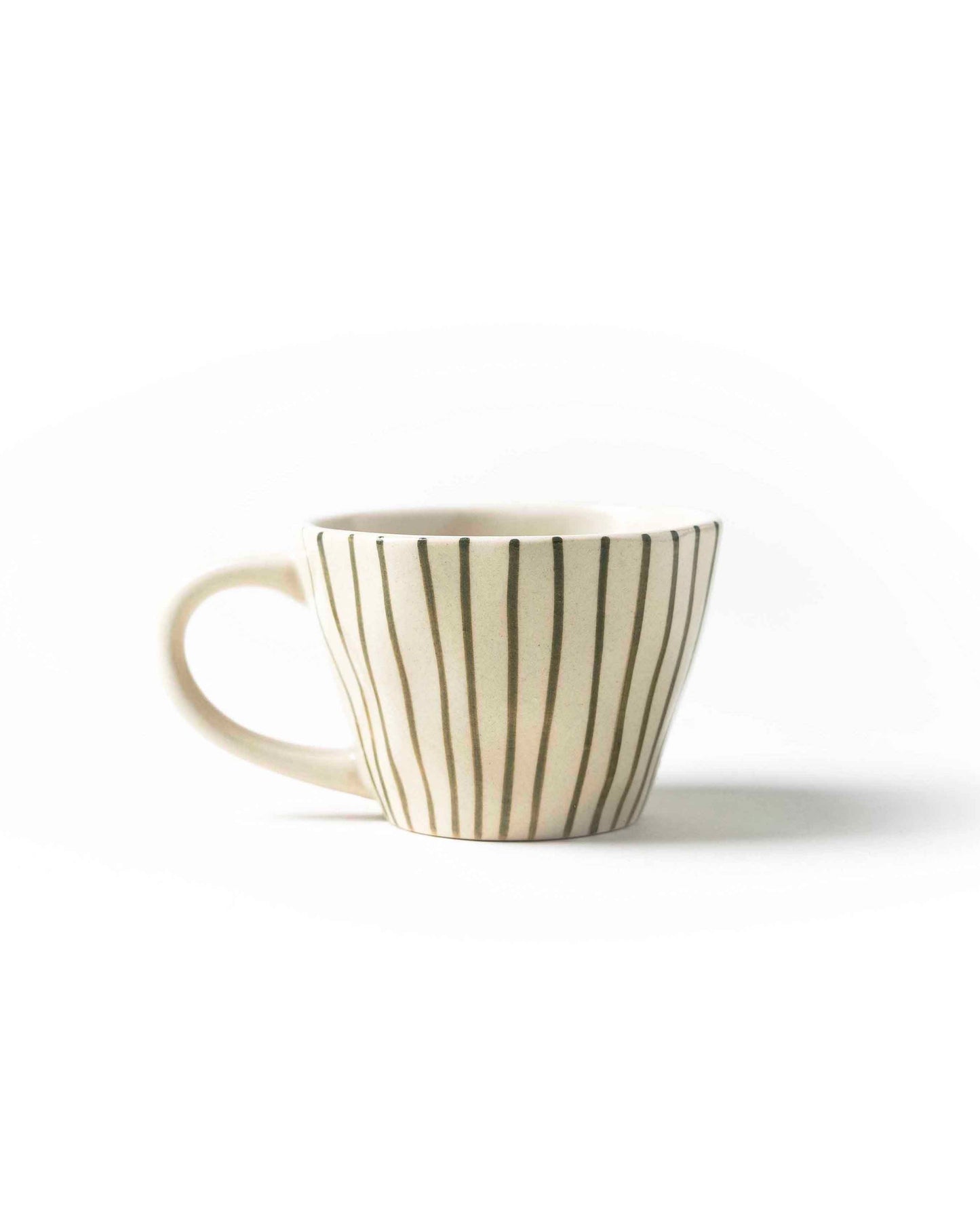 Organic Tea Cups With Hand Painted Stripes - 1 Pc - MAKAIBARI TEA