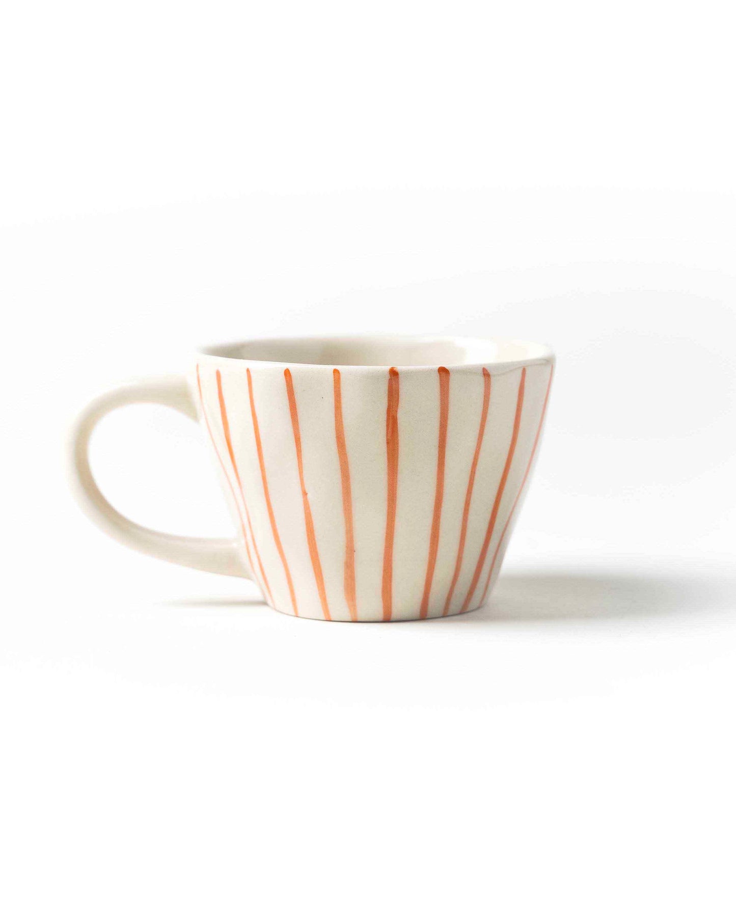 Organic Tea Cups With Hand Painted Stripes - 1 Pc - MAKAIBARI TEA