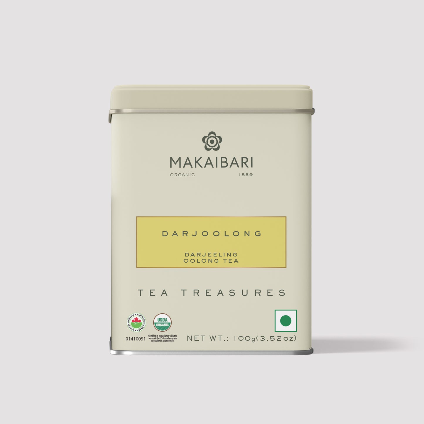 Makaibari Darjoolong Oolong Tea | 100 gm Tin Caddy | Loose Tea Packed