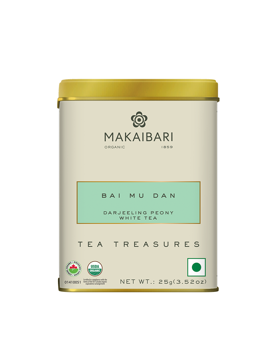 Makaibari BAI MU DAN - 25 gm Tin Caddy - Loose White Tea Pack