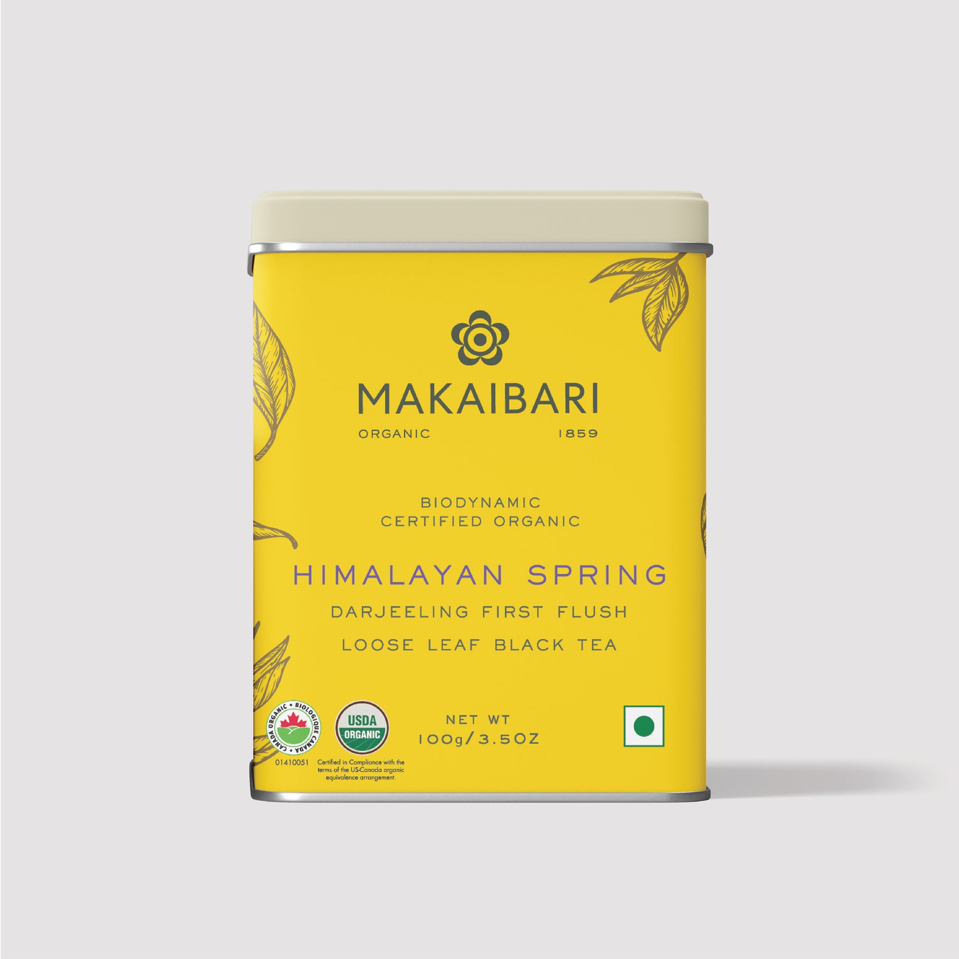 Organic First Flush Black Tea - Himalayan Spring | 100gm Loose Tin Caddy
