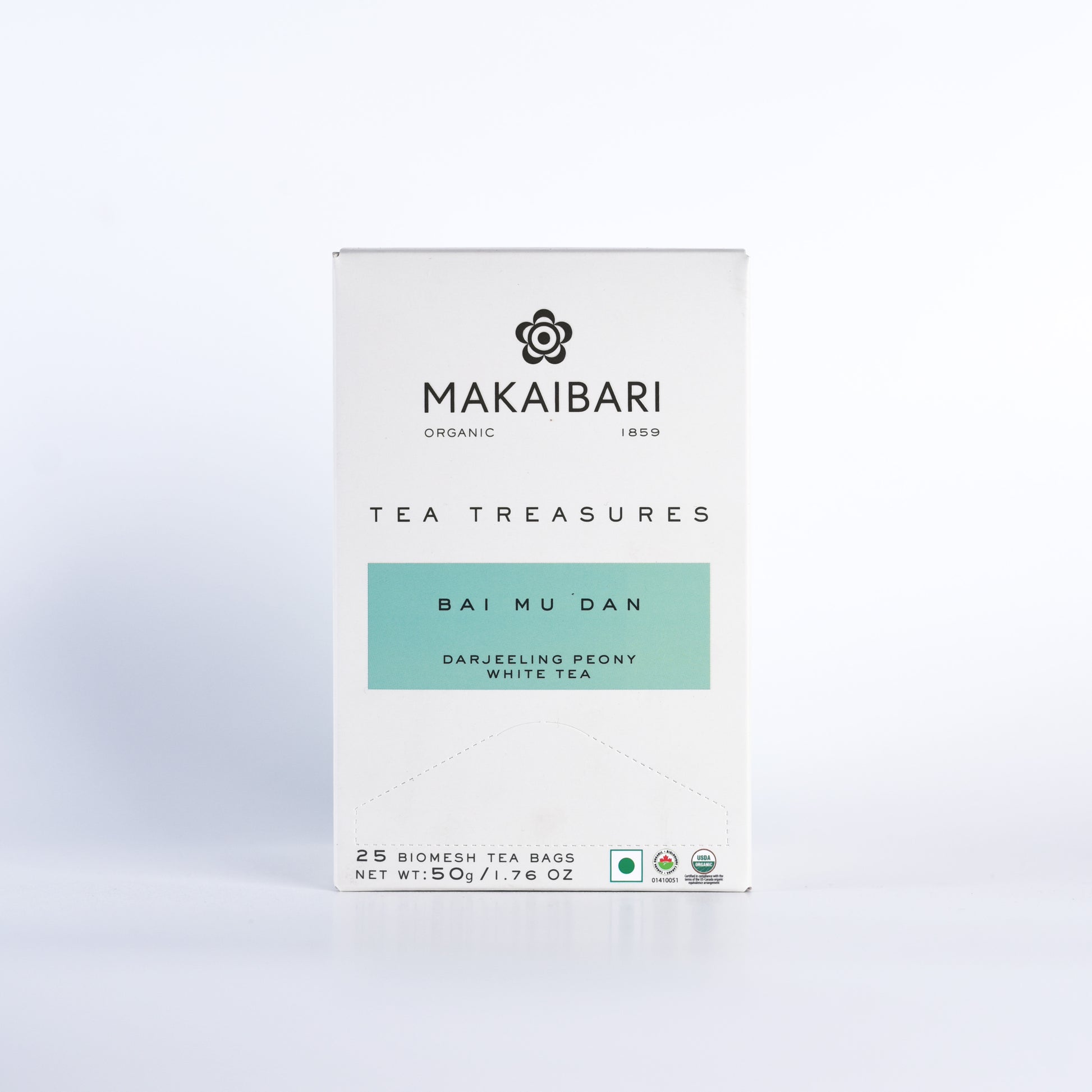 Tea Treasures -25  BAI MU DAN White Tea Bags