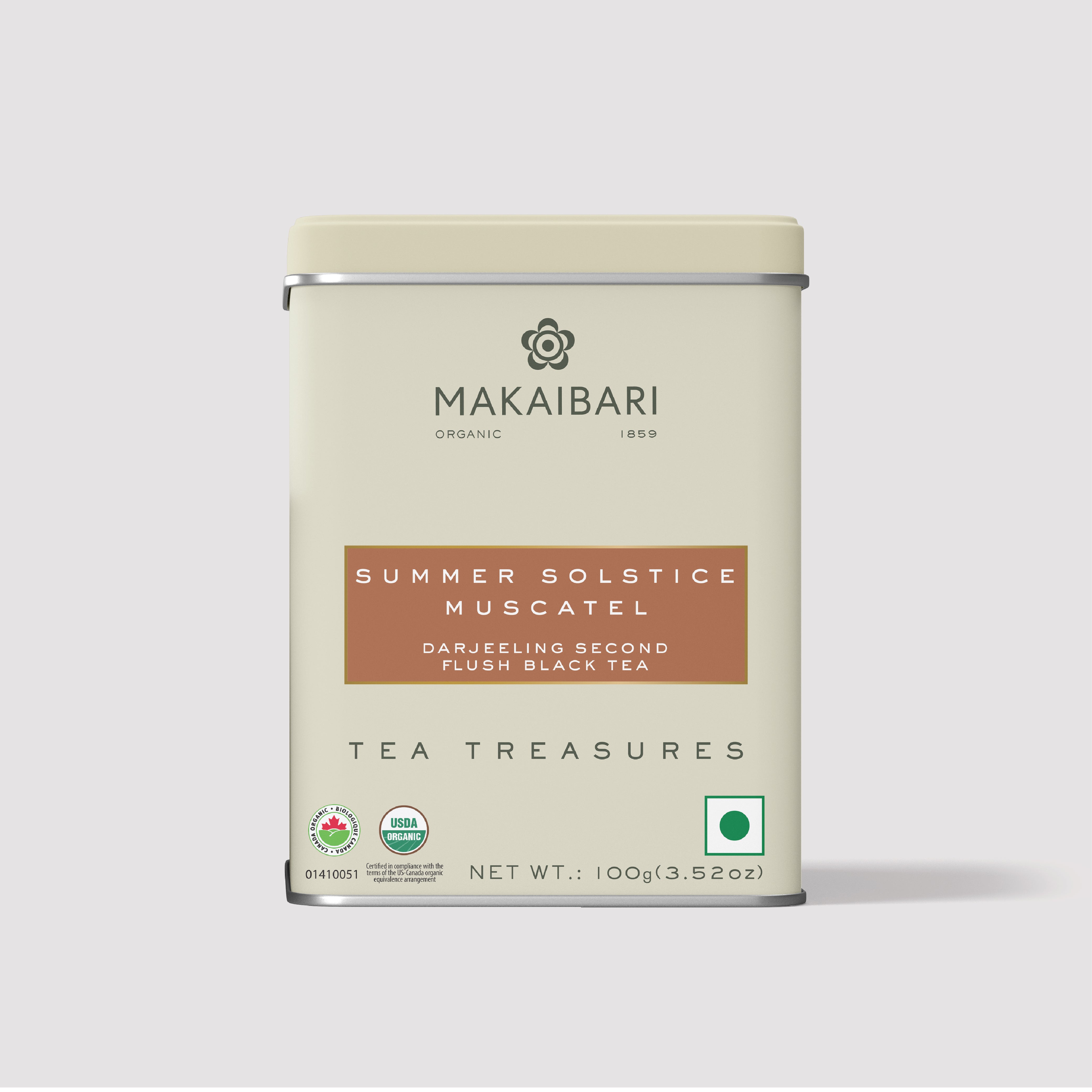 Summer Solistice Muscatel | 100 gm Tin Caddy | Second Flush loose Black tea Pack